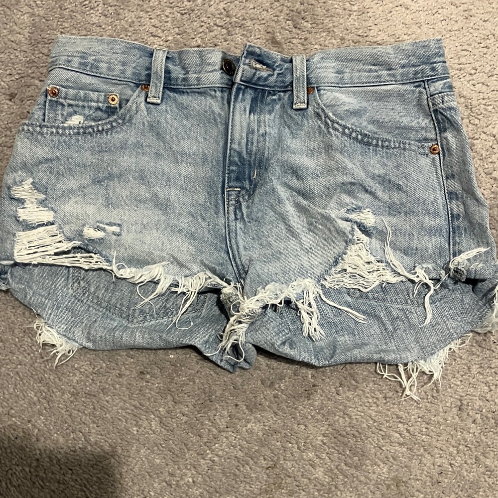 Pistola Distressed Denim Shorts - Picture 1 of 10